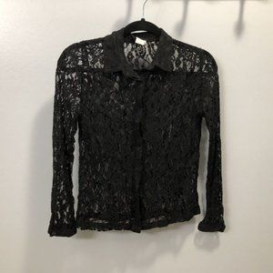 Black lace Paper Crane button up size S